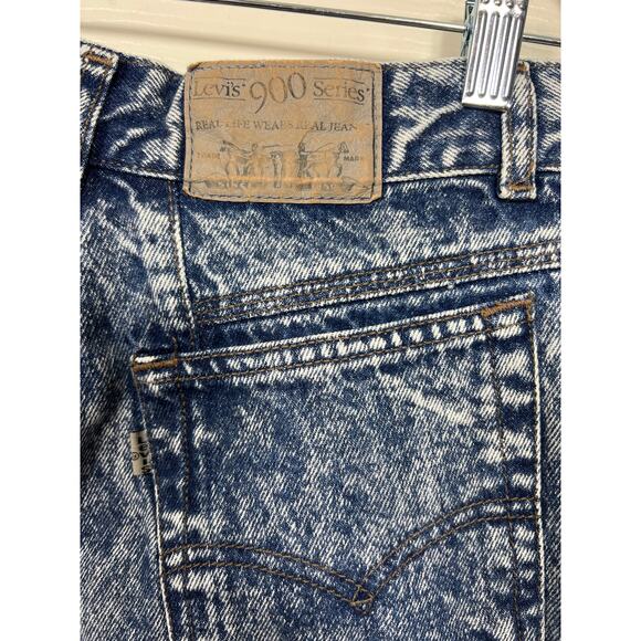 Vtg 80s Levi's 900 Series Acid Wash Jeans High Rise Mom Zip Ankle Gray Tag Yoke - Picture 6 of 10